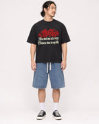 Mockup Boxy Heavyweight Tee Black male full-body 43