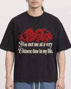 Mockup Boxy Heavyweight Tee Black male close-up 43