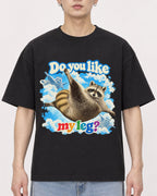 Mockup Boxy Heavyweight Tee Black male close-up 01