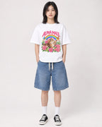 Mockup Boxy Heavyweight Tee White female full-body 31