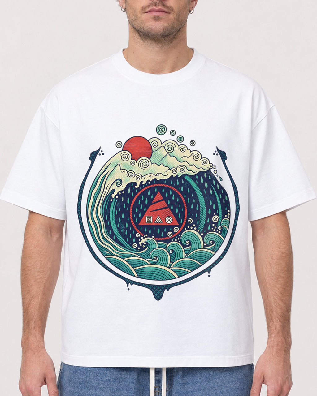 Mockup Boxy Heavyweight Tee White male close-up 08