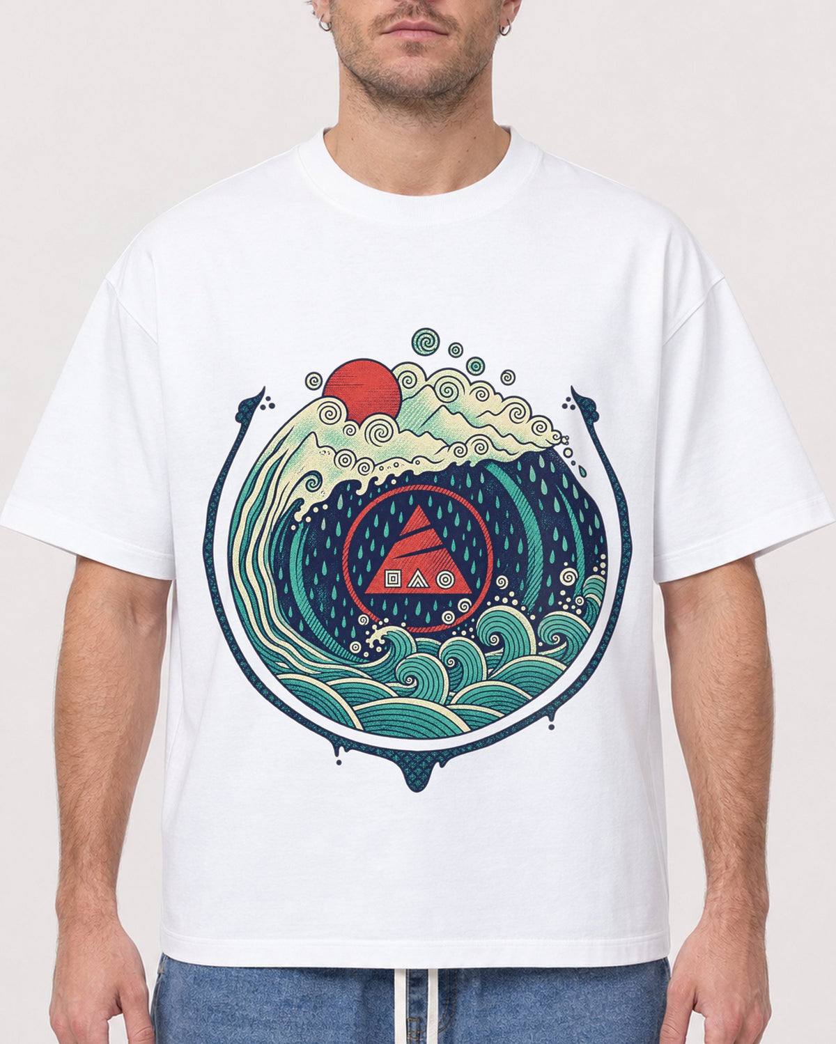 Mockup Boxy Heavyweight Tee White male close-up 08