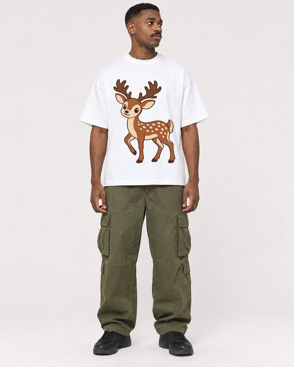 Mockup Boxy Heavyweight Tee White male full-body 14