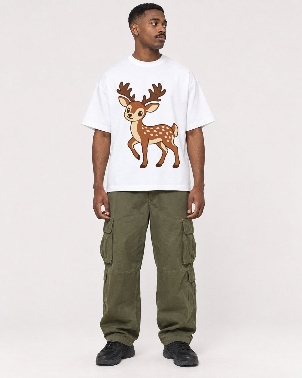 Mockup Boxy Heavyweight Tee White male full-body 14