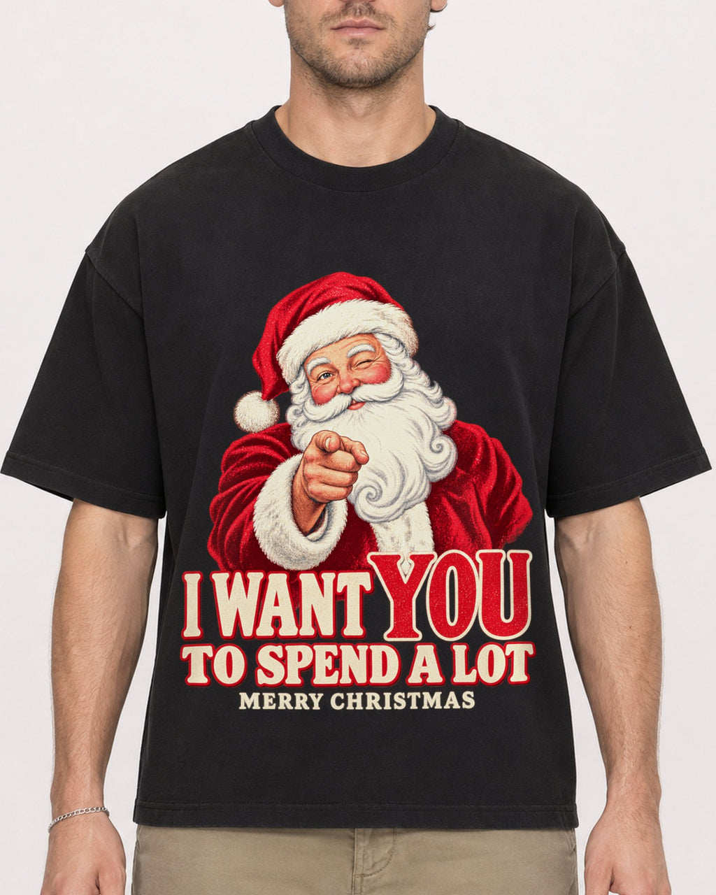 Mockup Boxy Heavyweight Tee Black male close-up 08
