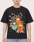 Mockup Boxy Heavyweight Tee Black male close-up 01