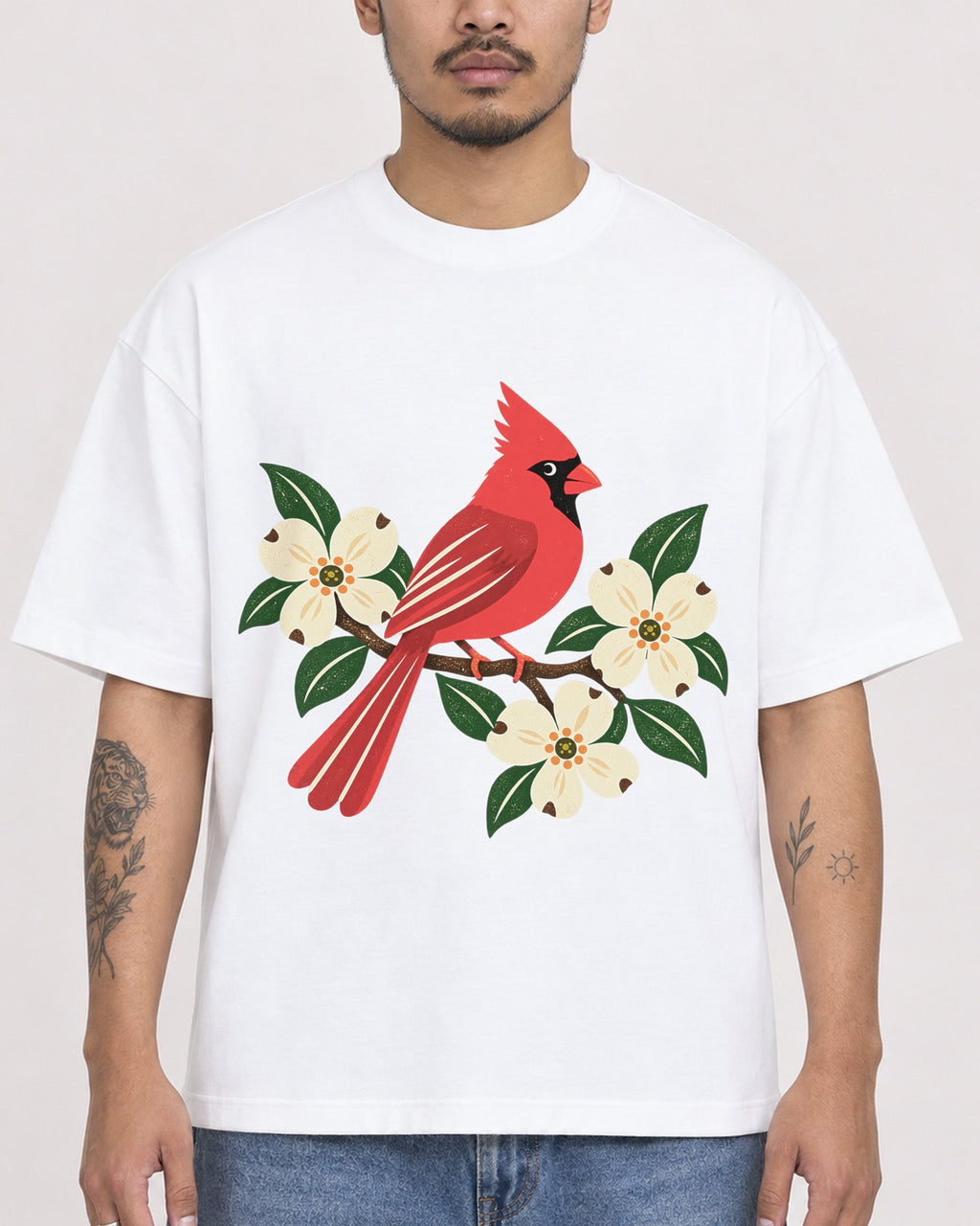Mockup Boxy Heavyweight Tee White male close-up 12