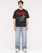 Mockup Boxy Heavyweight Tee Black male full-body 13