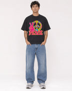 Mockup Boxy Heavyweight Tee Black male full-body 06