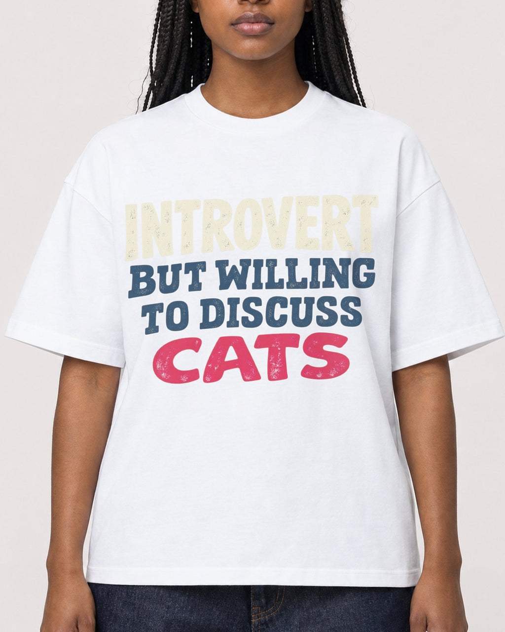 Mockup Boxy Heavyweight Tee White female close-up 04