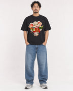 Mockup Boxy Heavyweight Tee Black male full-body 02