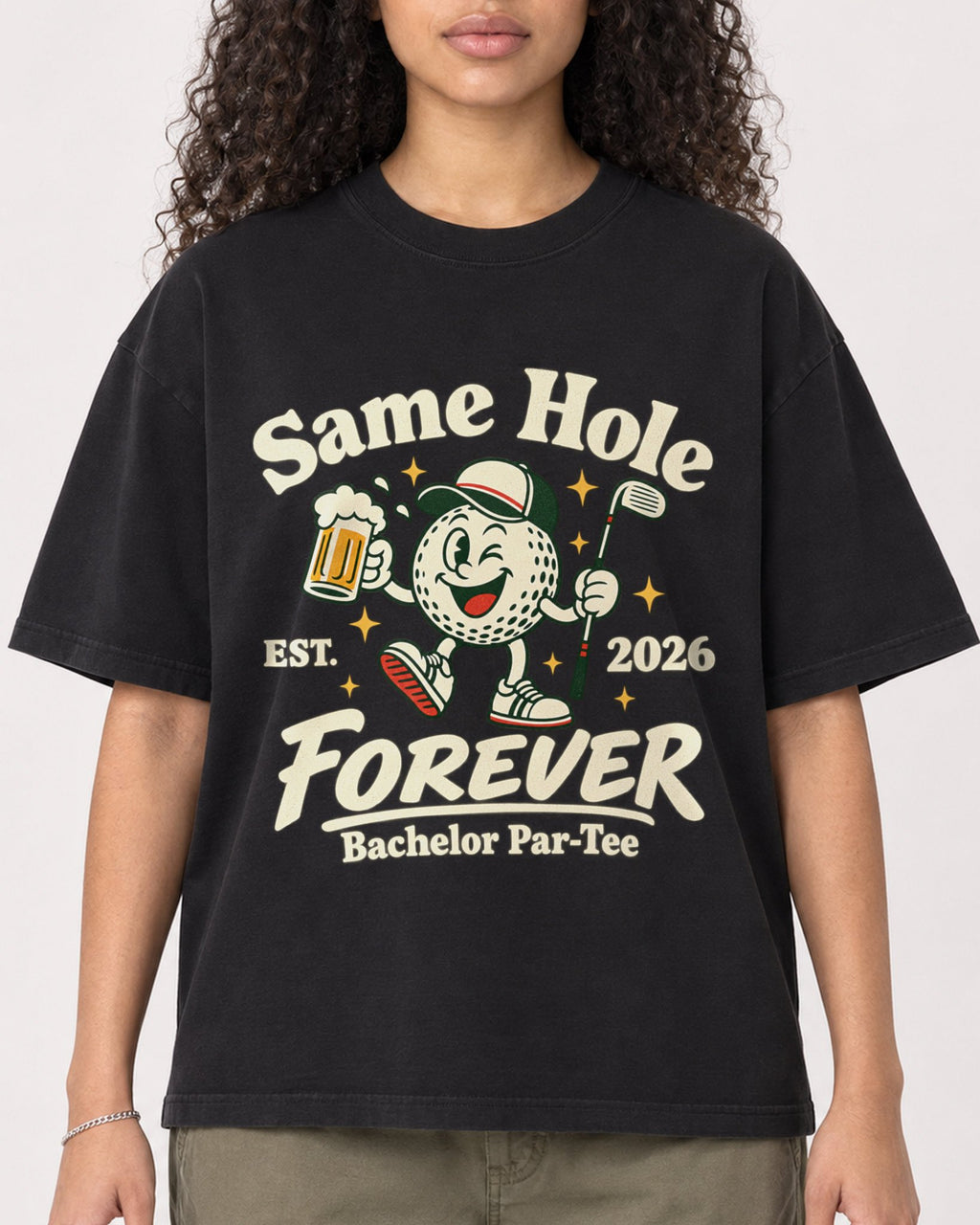 Mockup Boxy Heavyweight Tee Black female close-up 10
