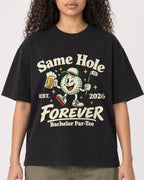 Mockup Boxy Heavyweight Tee Black female close-up 10