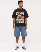 Mockup Boxy Heavyweight Tee Black male full-body 15