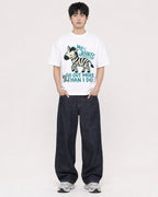 Mockup Boxy Heavyweight Tee White male full-body 01