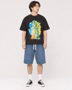 Mockup Boxy Heavyweight Tee Black male full-body 03
