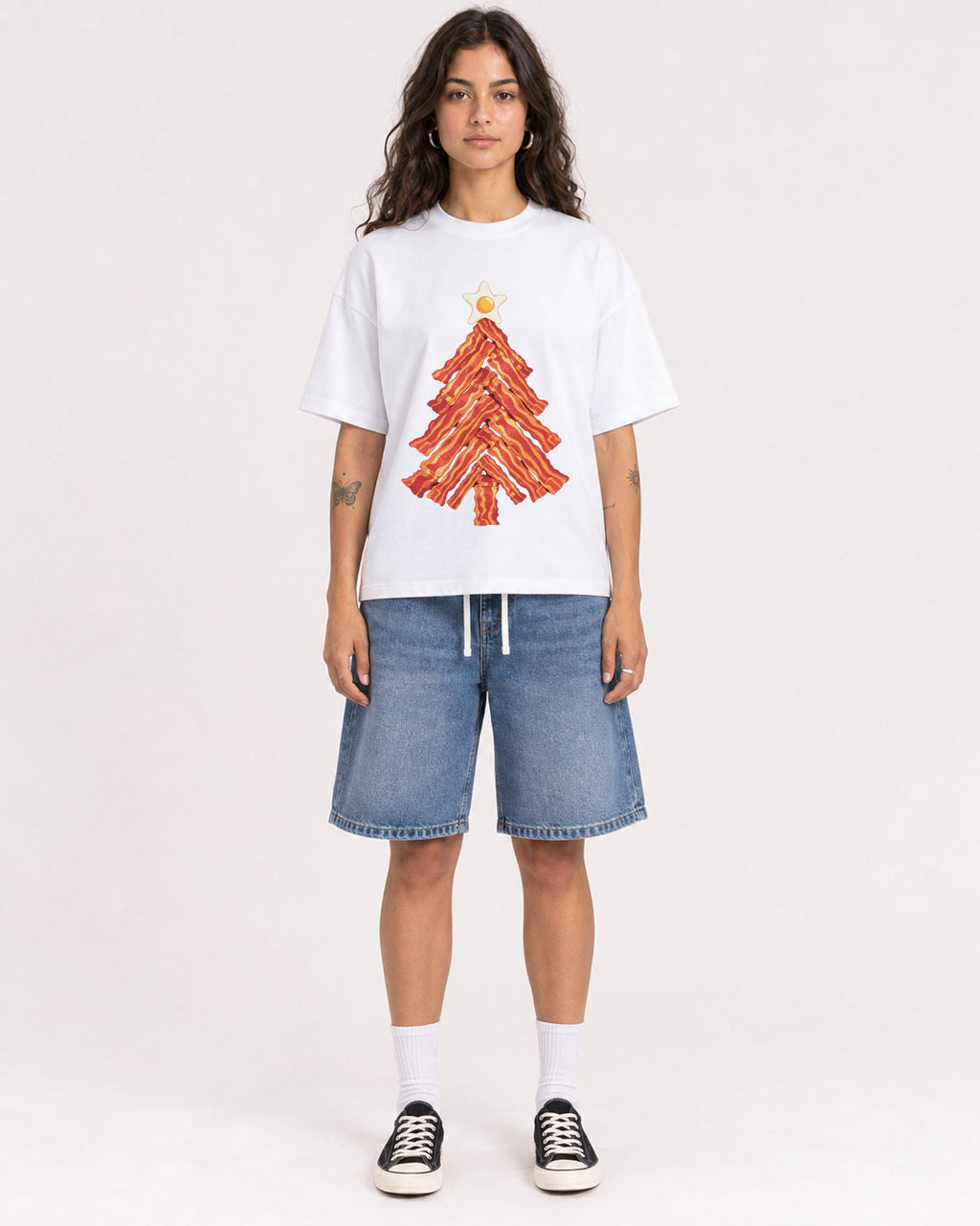 Mockup Boxy Heavyweight Tee White female full-body 06