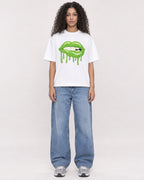 Mockup Boxy Heavyweight Tee White female full-body 10
