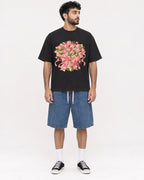 Mockup Boxy Heavyweight Tee Black male full-body 07