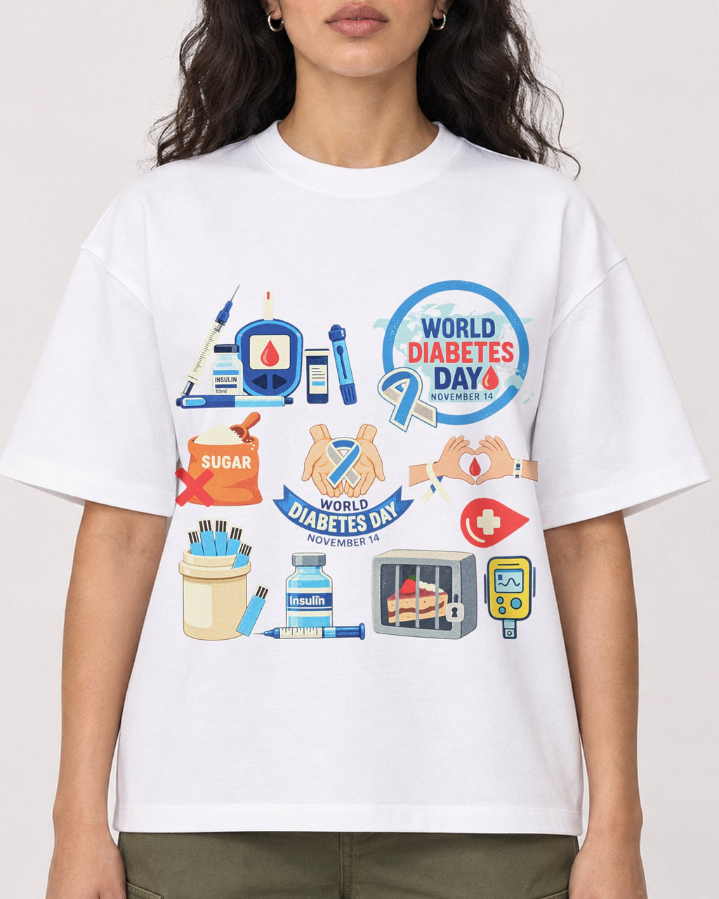 Mockup Boxy Heavyweight Tee White female close-up 07