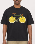 Mockup Boxy Heavyweight Tee Black male close-up 44