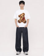 Mockup Boxy Heavyweight Tee White male full-body 01