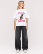 Mockup Boxy Heavyweight Tee White female full-body 08