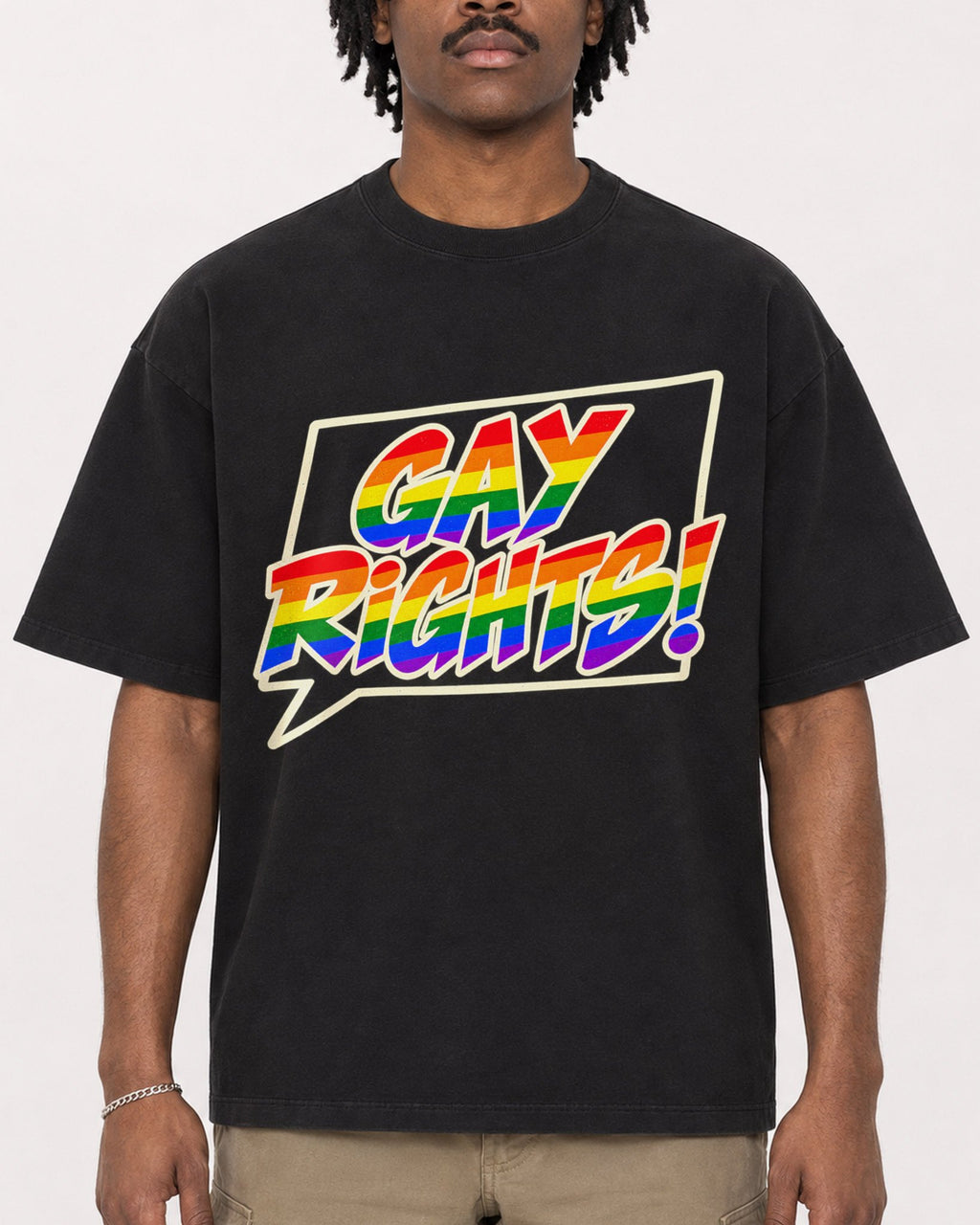 Mockup Boxy Heavyweight Tee Black male close-up 04