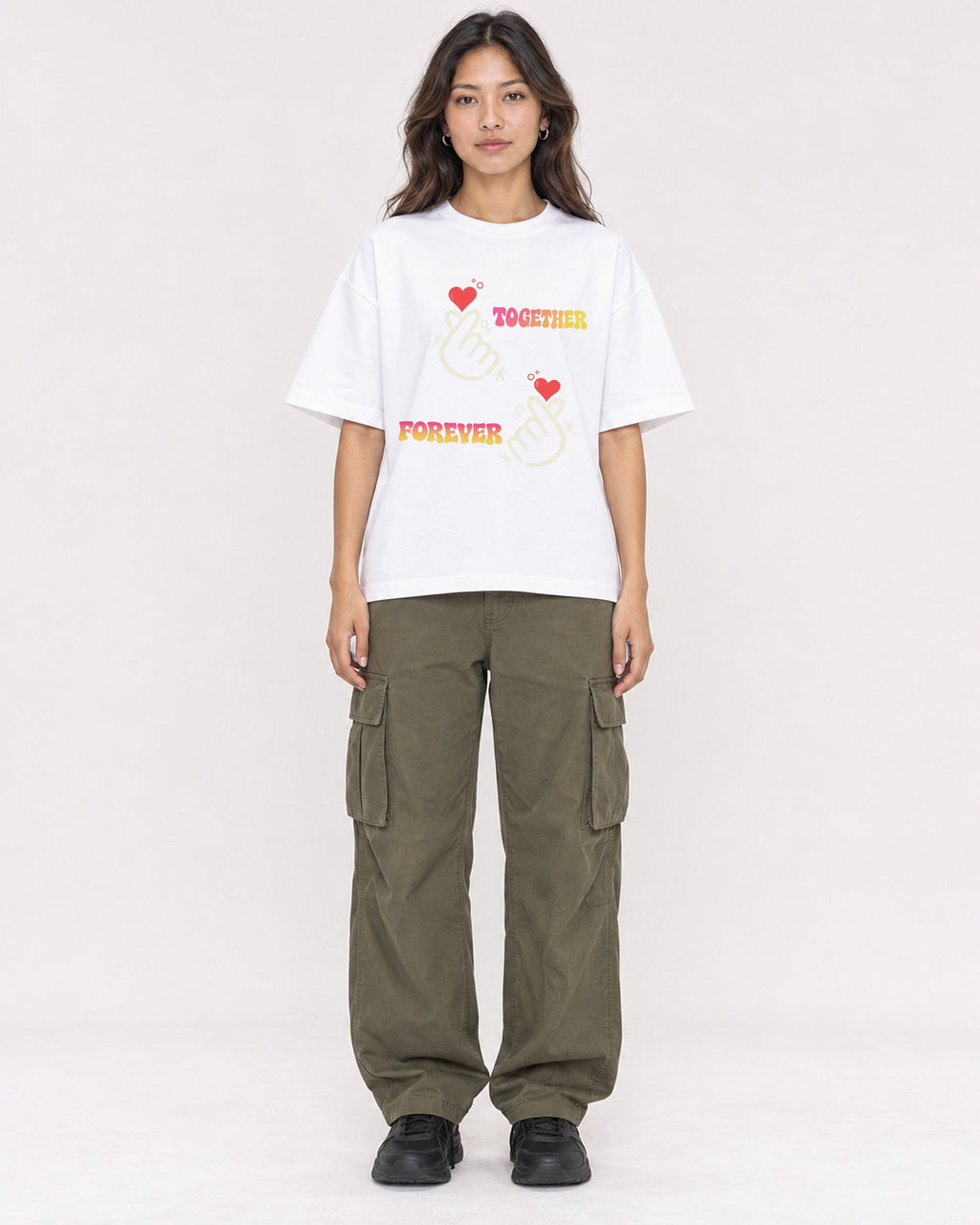 Mockup Boxy Heavyweight Tee White female full-body 02