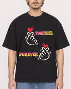 Mockup Boxy Heavyweight Tee Black male close-up 02