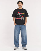 Mockup Boxy Heavyweight Tee Black male full-body 02