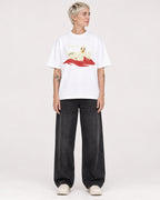 Mockup Boxy Heavyweight Tee White female full-body 48