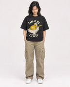 Mockup Boxy Heavyweight Tee Black female full-body 22