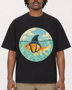 Mockup Boxy Heavyweight Tee Black male close-up 04