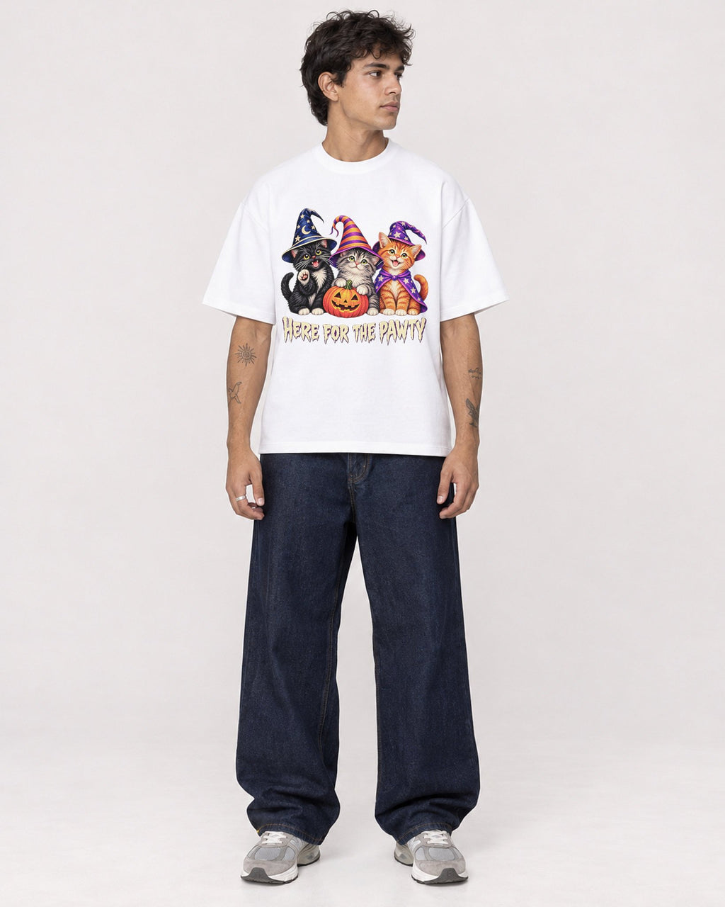Mockup Boxy Heavyweight Tee White male full-body 06