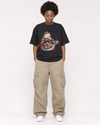 Mockup Boxy Heavyweight Tee Black female full-body 14