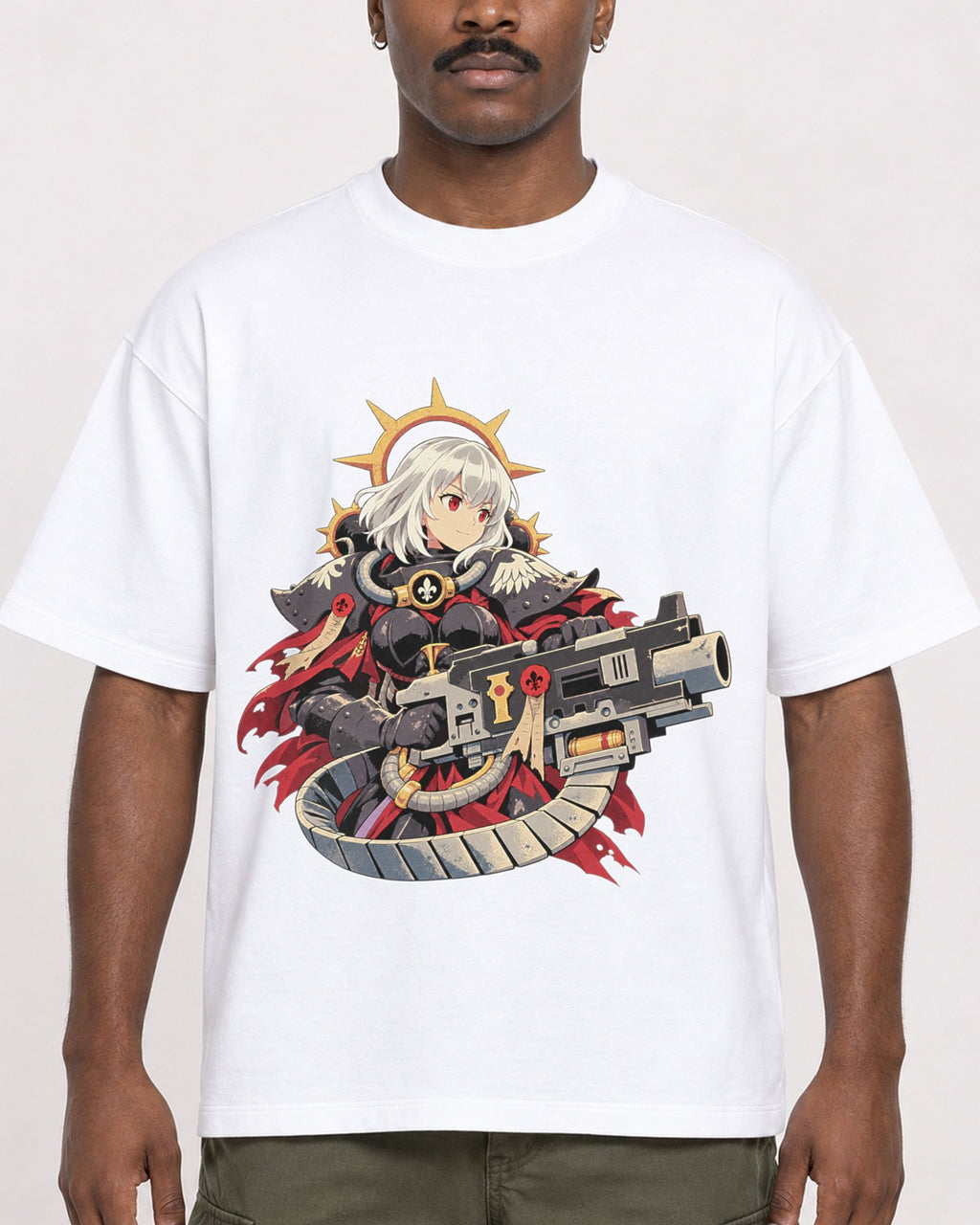 Mockup Boxy Heavyweight Tee White male close-up 14