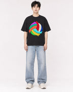Mockup Boxy Heavyweight Tee Black male full-body 01