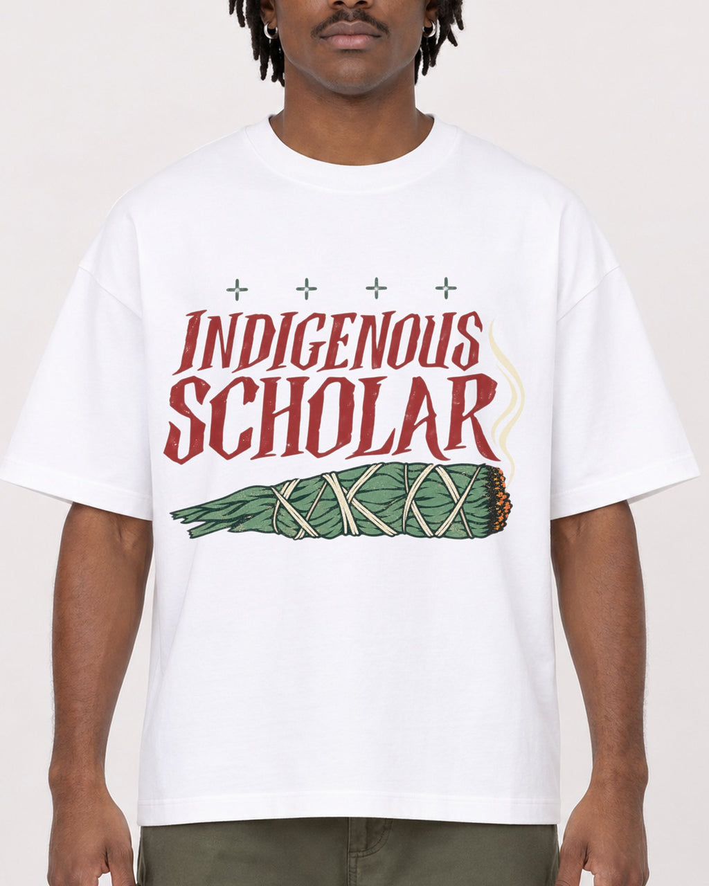 Mockup Boxy Heavyweight Tee White male close-up 04