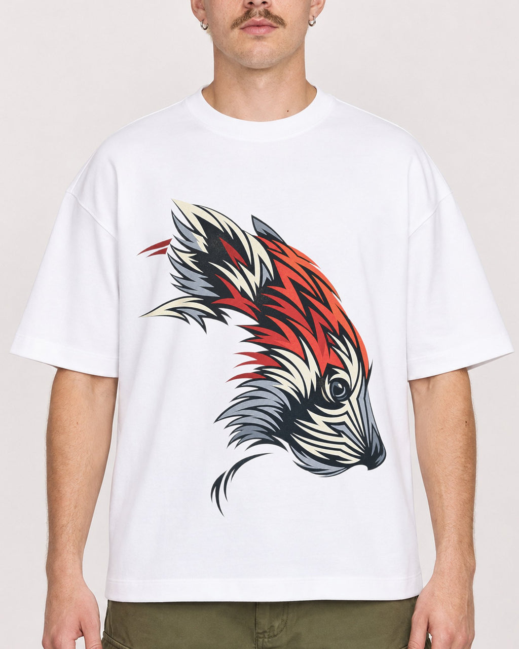 Mockup Boxy Heavyweight Tee White male close-up 39
