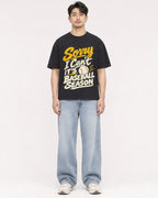 Mockup Boxy Heavyweight Tee Black male full-body 13