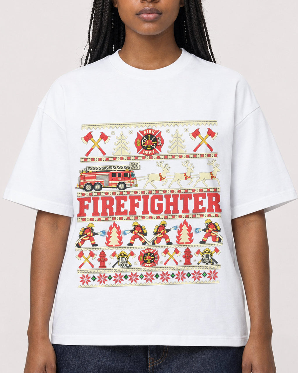 Mockup Boxy Heavyweight Tee White female close-up 04
