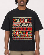 Mockup Boxy Heavyweight Tee Black male close-up 04
