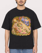 Mockup Boxy Heavyweight Tee Black male close-up 02