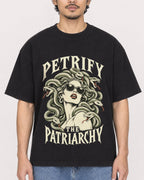 Mockup Boxy Heavyweight Tee Black male close-up 02