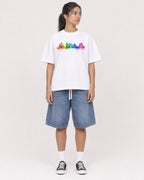 Mockup Boxy Heavyweight Tee White female full-body 16