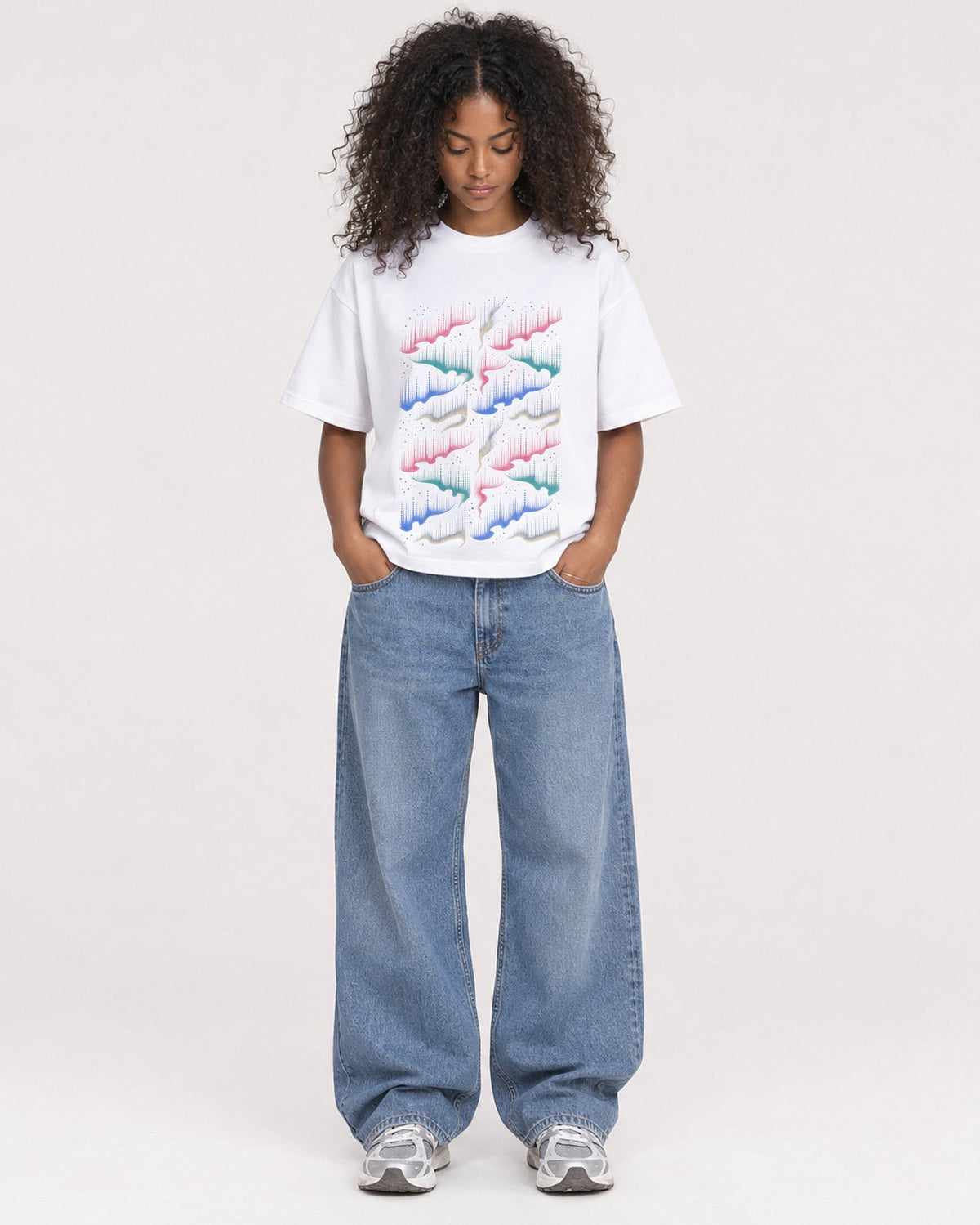 Mockup Boxy Heavyweight Tee White female full-body 05
