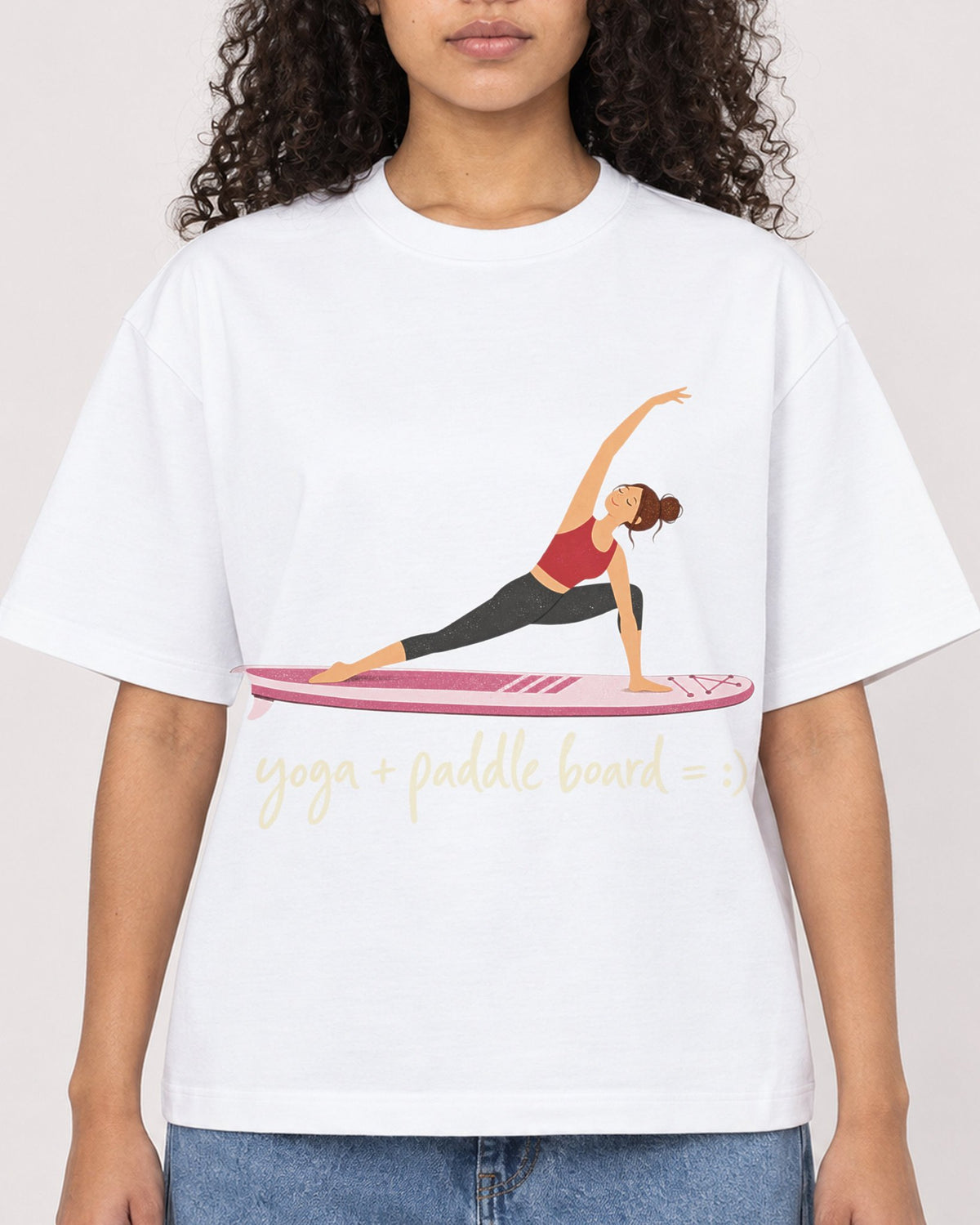Mockup Boxy Heavyweight Tee White female close-up 10