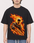 Mockup Boxy Heavyweight Tee Black male close-up 03