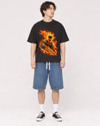 Mockup Boxy Heavyweight Tee Black male full-body 03